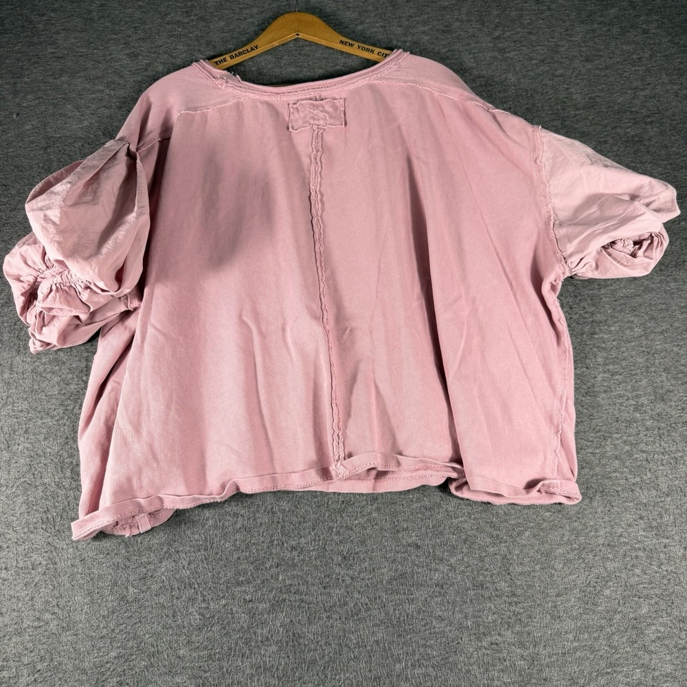 Free People We The Free Blossom Tee in Mauve Zephyr SZ  Large Boho Boxy Oversize - Picture 2 of 7
